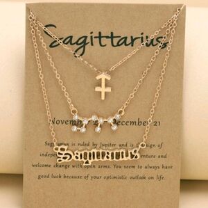 3pcs zodiac sign necklace